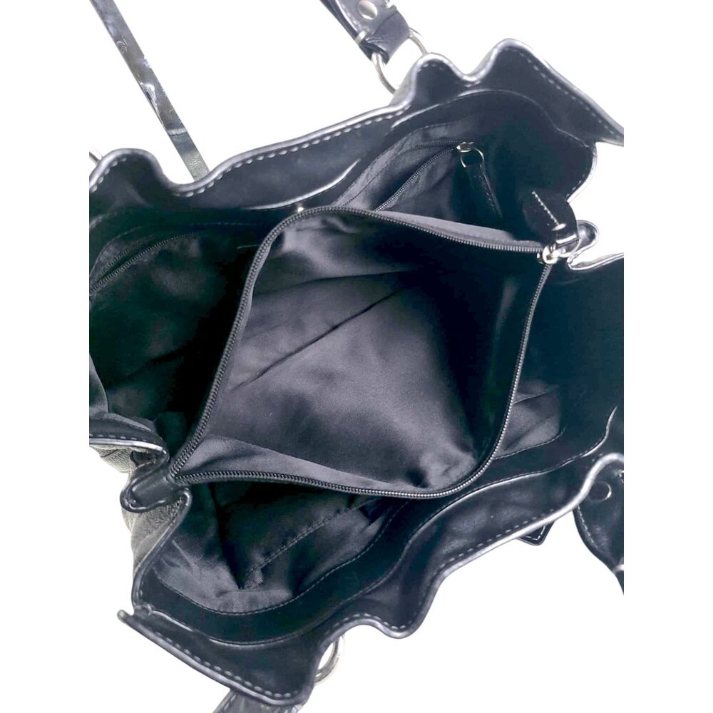 COACH Penelope Black Leather Satchel - Picture 4 of 7